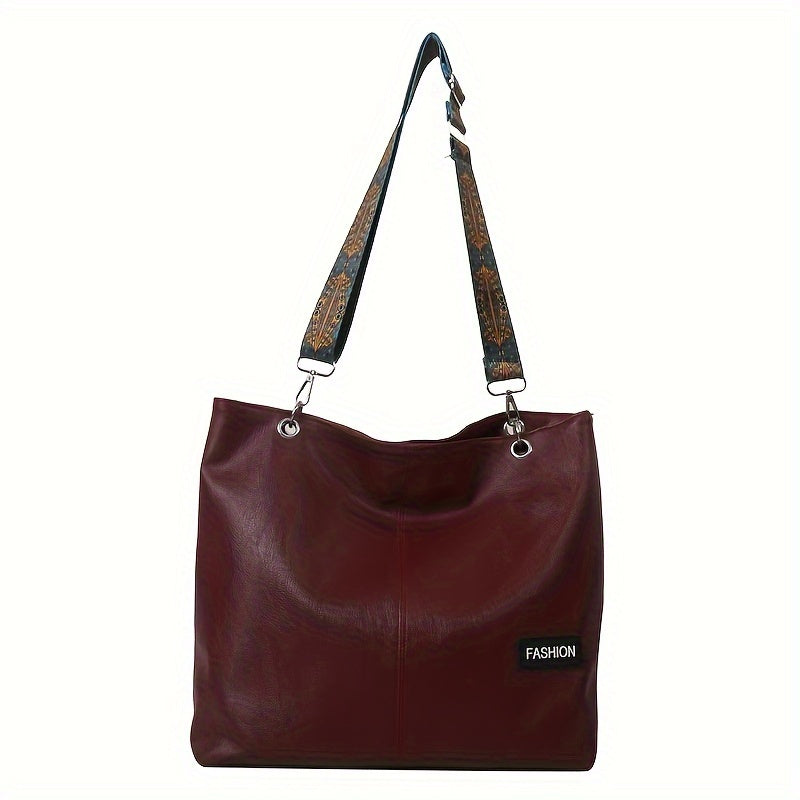 Xajzpa 1 Pack Trendy Large Capacity Shoulder Bag With Wide Strap, All-match Solid Color Crossbody Bag, Perfect Casual Messenger Bag For Commuting