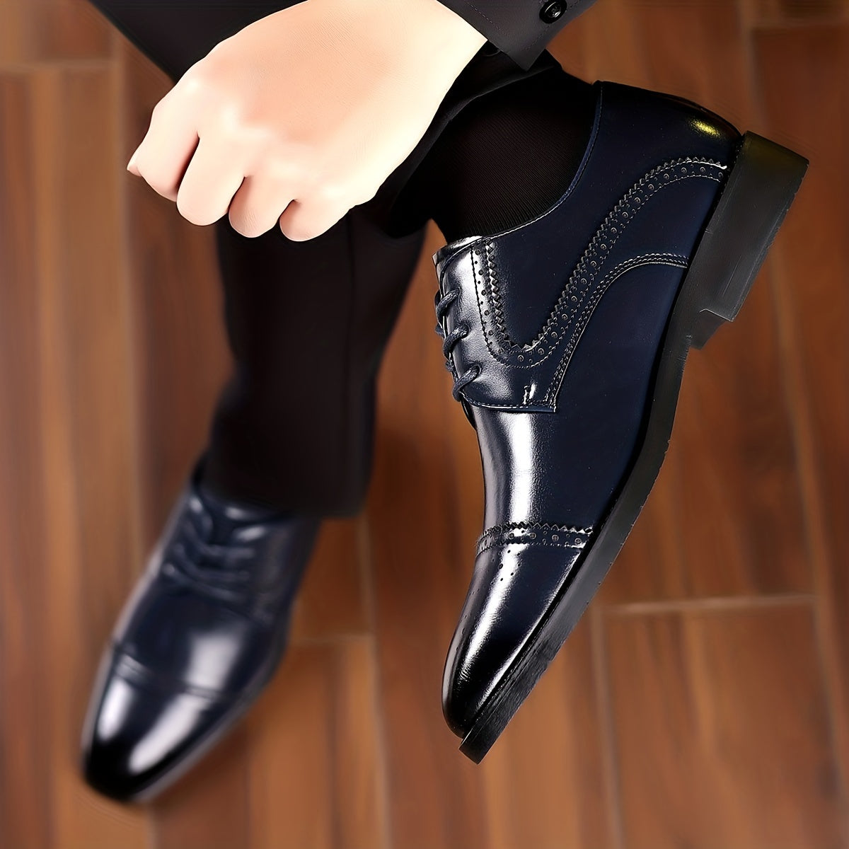 Mens Ombre Gradient Oxford Shoes - Stylish & Breathable with Secure Lace-up - Ultra-Durable, Non-Slip Sole for Formal Events, Weddings, Parties, Business