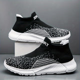 Men's Comfy Slip-On Sock Shoes - Breathable, Soft Sole, Non-Slip, Trendy Woven Knit Design for Outdoor Activities