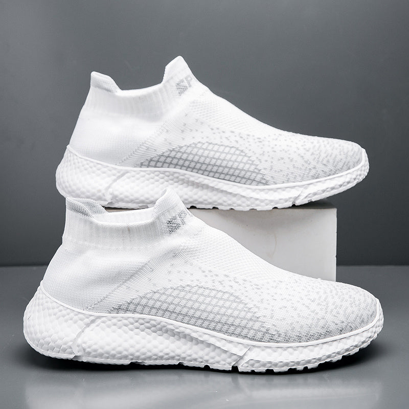 Men's Comfy Slip-On Sock Shoes - Breathable, Soft Sole, Non-Slip, Trendy Woven Knit Design for Outdoor Activities