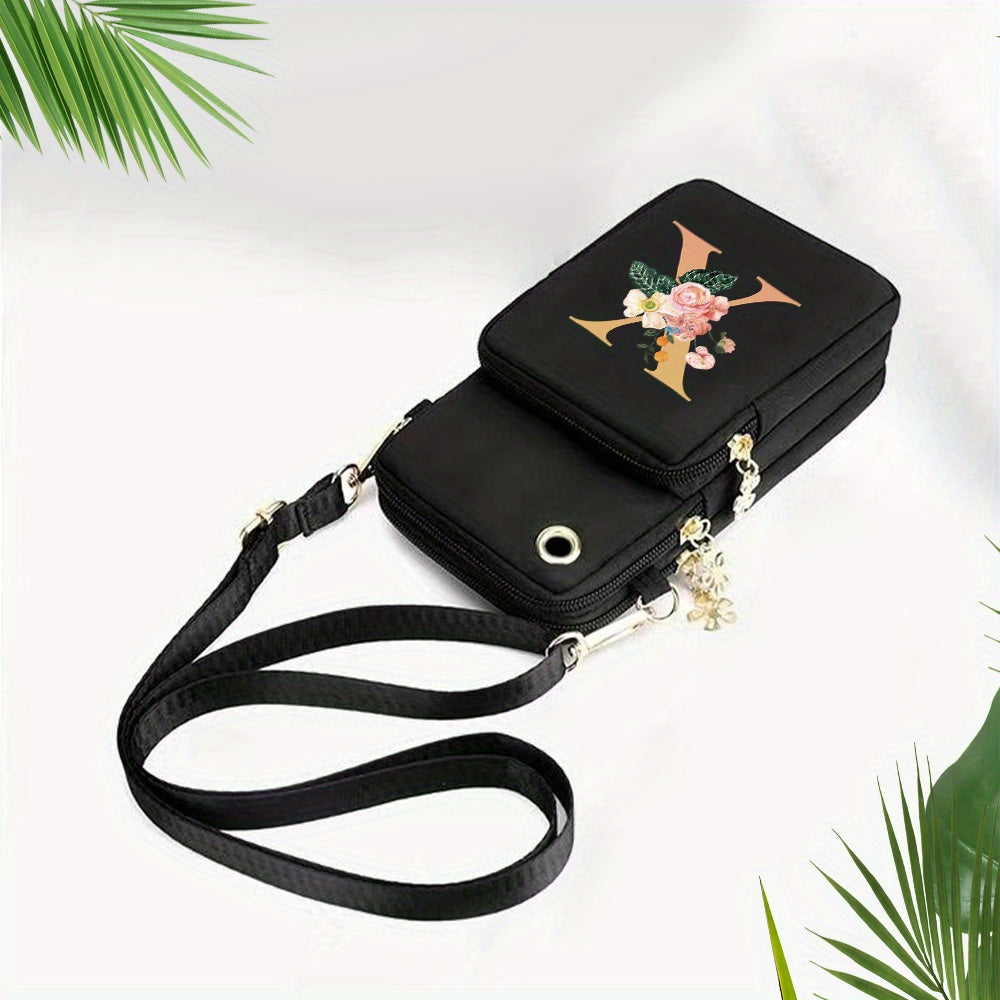 Xajzpa 1pc Simple Letter X Print Girls Polyester Oxford Bag Fashion Girls Shoulder Bag All-Match Messenger Bag Leisure Outdoor Shoulder Bag Arm Bag Sports Bag Mobile Phone Shoulder Bag Pocket Money Bag Large Mobile Phone Mult