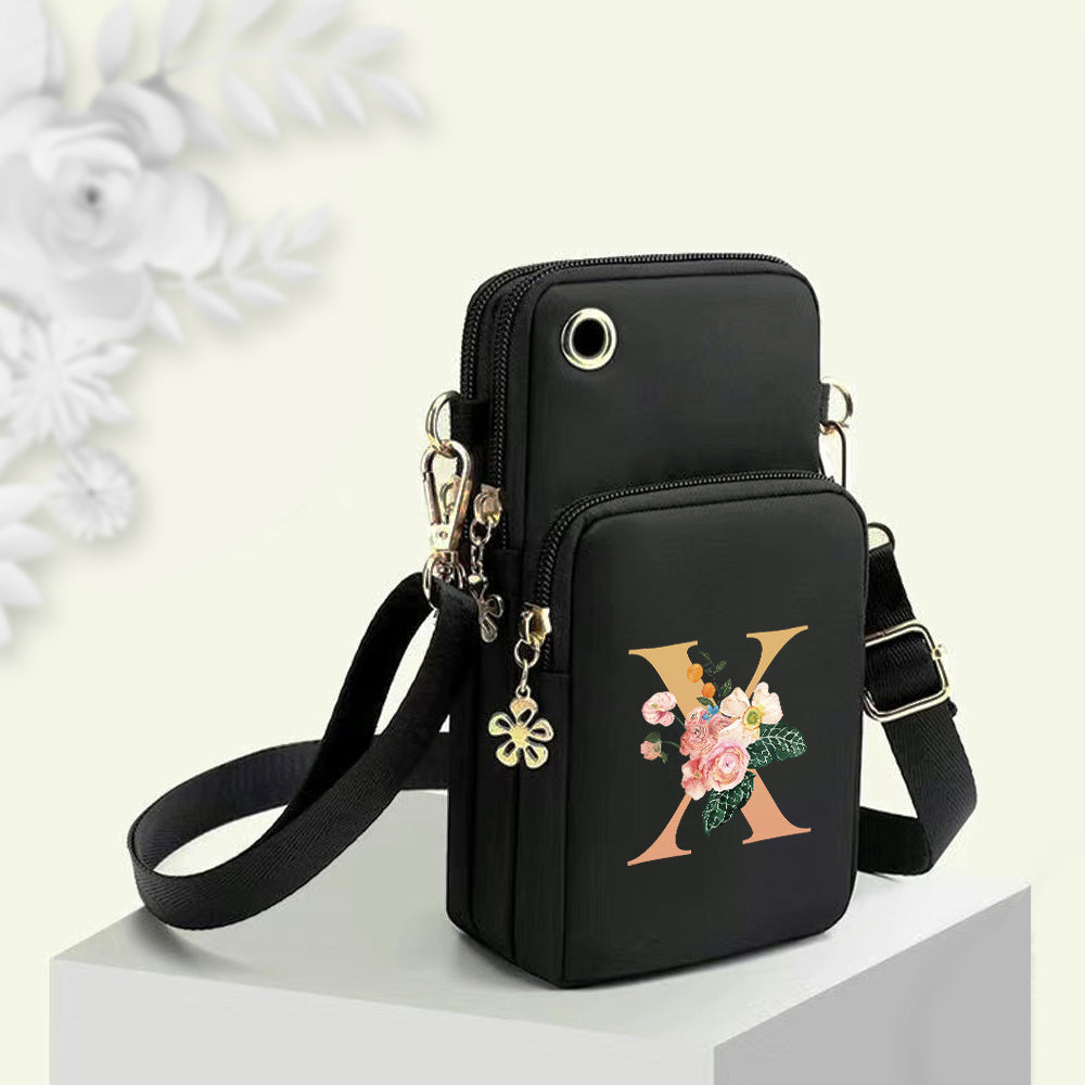 Xajzpa 1pc Simple Letter X Print Girls Polyester Oxford Bag Fashion Girls Shoulder Bag All-Match Messenger Bag Leisure Outdoor Shoulder Bag Arm Bag Sports Bag Mobile Phone Shoulder Bag Pocket Money Bag Large Mobile Phone Mult