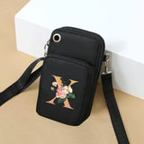 Xajzpa 1pc Simple Letter X Print Girls Polyester Oxford Bag Fashion Girls Shoulder Bag All-Match Messenger Bag Leisure Outdoor Shoulder Bag Arm Bag Sports Bag Mobile Phone Shoulder Bag Pocket Money Bag Large Mobile Phone Mult