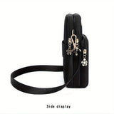 Xajzpa 1pc Simple Jumping Plaid Print Girls Polyester Oxford Bag Fashion Girls Shoulder Bag All-Match Messenger Bag Leisure Outdoor Shoulder Bag Arm Bag Sports Bag Mobile Phone Shoulder Bag Pocket Money Bag Large Mobile Phone