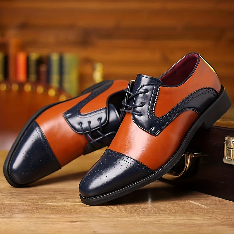 Mens Ombre Gradient Oxford Shoes - Stylish & Breathable with Secure Lace-up - Ultra-Durable, Non-Slip Sole for Formal Events, Weddings, Parties, Business