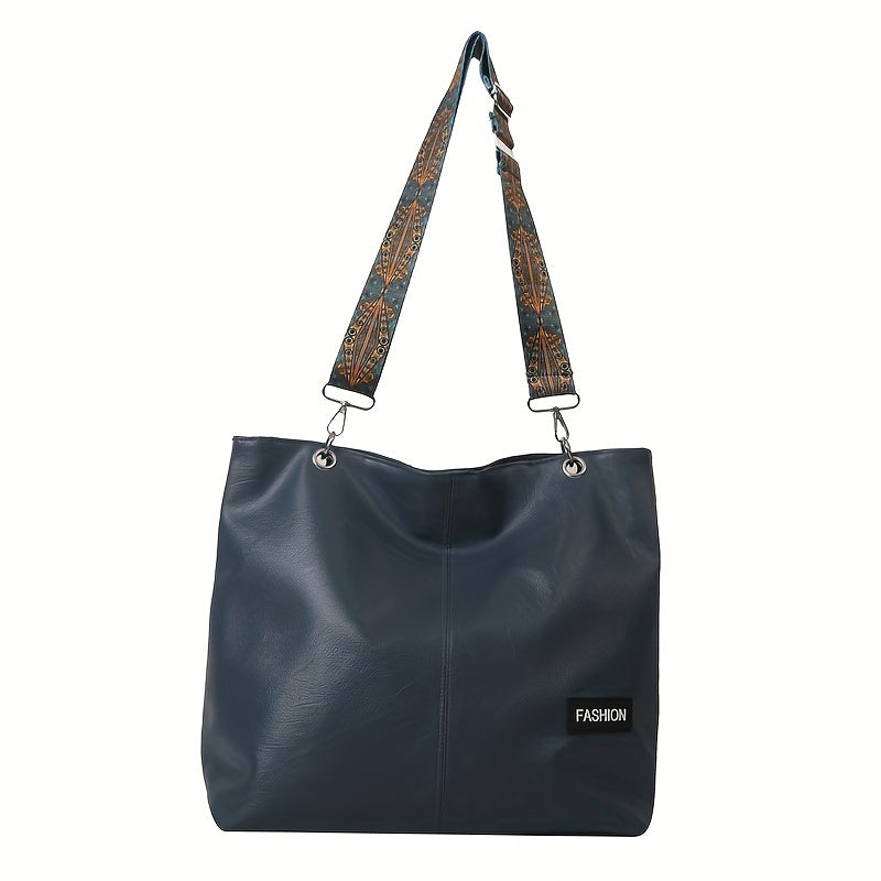 Xajzpa 1 Pack Trendy Large Capacity Shoulder Bag With Wide Strap, All-match Solid Color Crossbody Bag, Perfect Casual Messenger Bag For Commuting