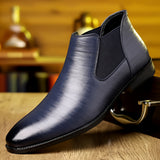 Xajzpa Plus Size Men's Luxurious Solid Ankle Chelsea Boots - Premium Wear-Resistant PU Leather Uppers, Slip-On Design, Breathable Lining, Cushioned Insoles, Durable Outsoles - Ideal for Business Occasions, Office Daily Footwe