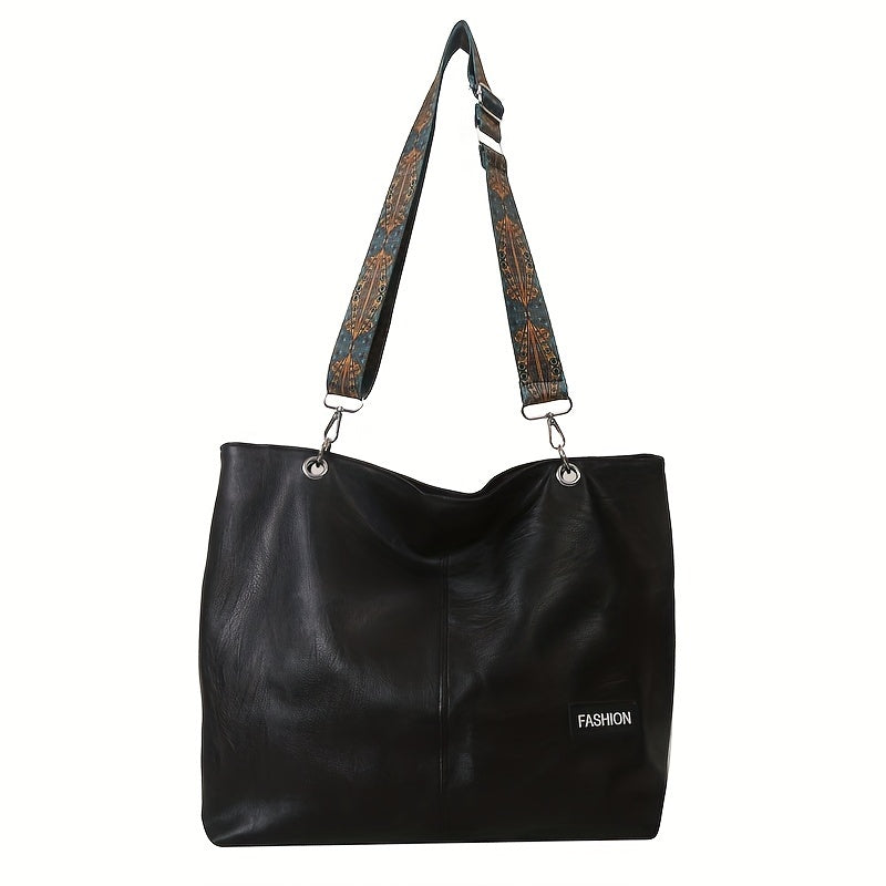 Xajzpa 1 Pack Trendy Large Capacity Shoulder Bag With Wide Strap, All-match Solid Color Crossbody Bag, Perfect Casual Messenger Bag For Commuting