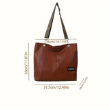 Xajzpa 1 Pack Trendy Large Capacity Shoulder Bag With Wide Strap, All-match Solid Color Crossbody Bag, Perfect Casual Messenger Bag For Commuting