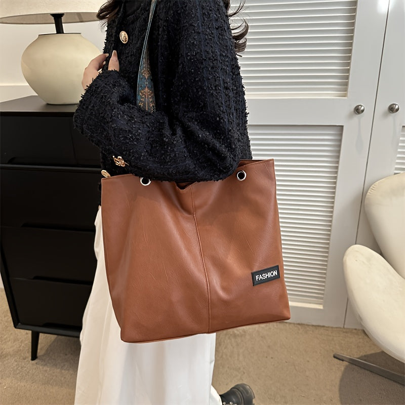 Xajzpa 1 Pack Trendy Large Capacity Shoulder Bag With Wide Strap, All-match Solid Color Crossbody Bag, Perfect Casual Messenger Bag For Commuting