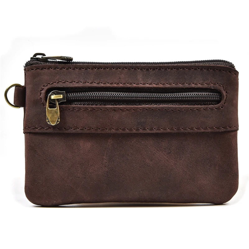Xajzpa Genuine Leather Little Purse Cowhide Short Purse for coins credit cards portable coin wallet small coin purse
