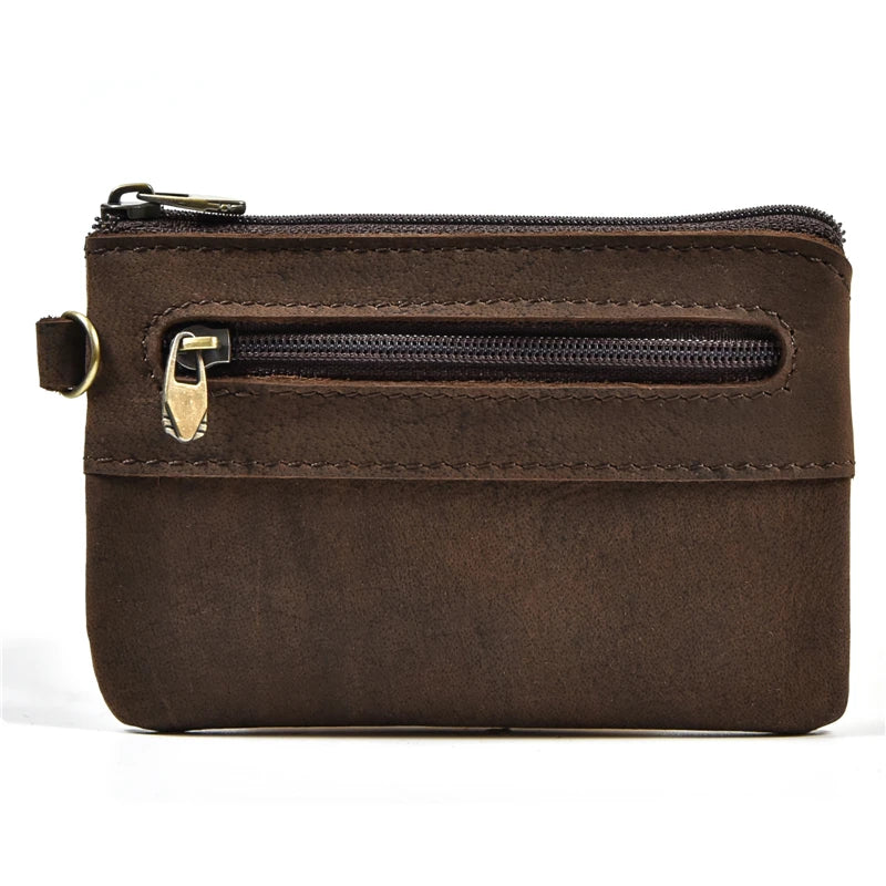Xajzpa Genuine Leather Little Purse Cowhide Short Purse for coins credit cards portable coin wallet small coin purse