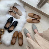Xajzpa Women Flats New Ballerinas Soft Leather Moccasins Slip On Retro Grandma Shoes  Ladies mules slippers Spring Summer