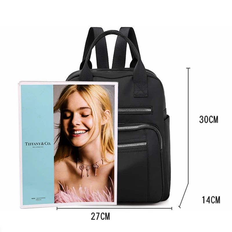 Xajzpa Women Backpack Travel Casual Waterproof Oxford Shoulder Bags Female Large Capacity Handbag Rucksack Black Purse School Pack