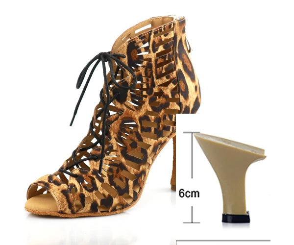 Xajzpa Latin dance shoes ladies salsa short knee socks dance shoes comfortable soft sole indoor sports dance shoes