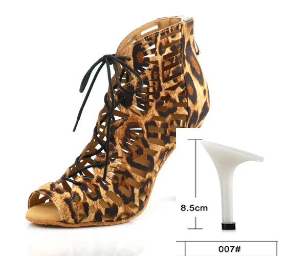 Xajzpa Latin dance shoes ladies salsa short knee socks dance shoes comfortable soft sole indoor sports dance shoes