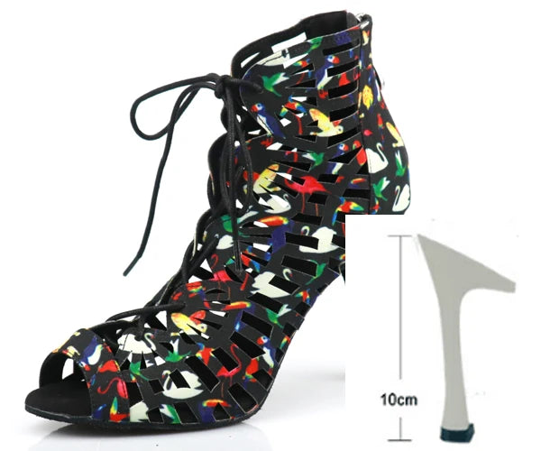 Xajzpa Latin dance shoes ladies salsa short knee socks dance shoes comfortable soft sole indoor sports dance shoes