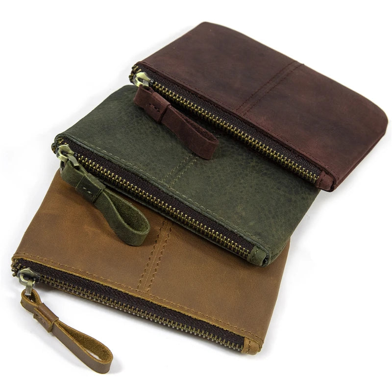 Xajzpa Genuine Leather Little Purse Cowhide Short Purse for coins credit cards portable coin wallet small coin purse