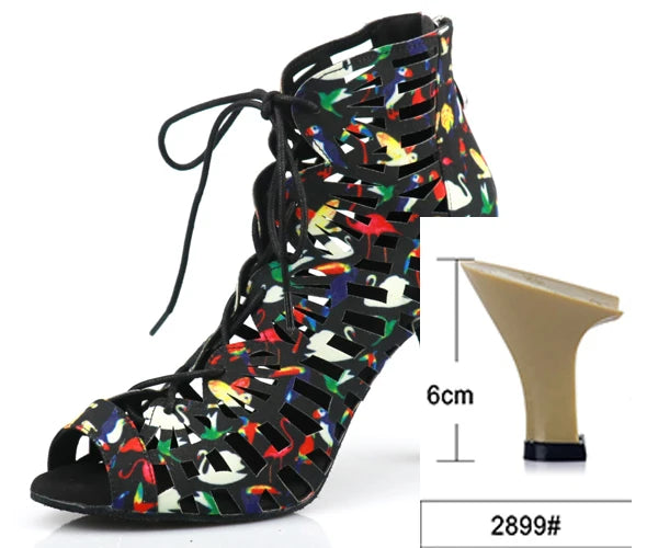 Xajzpa Latin dance shoes ladies salsa short knee socks dance shoes comfortable soft sole indoor sports dance shoes