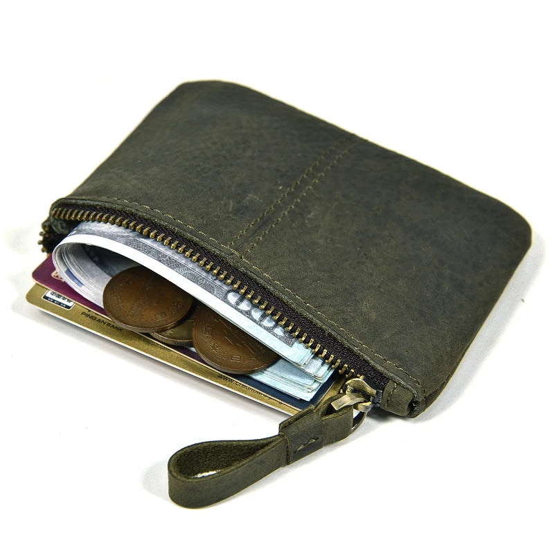 Xajzpa Genuine Leather Little Purse Cowhide Short Purse for coins credit cards portable coin wallet small coin purse