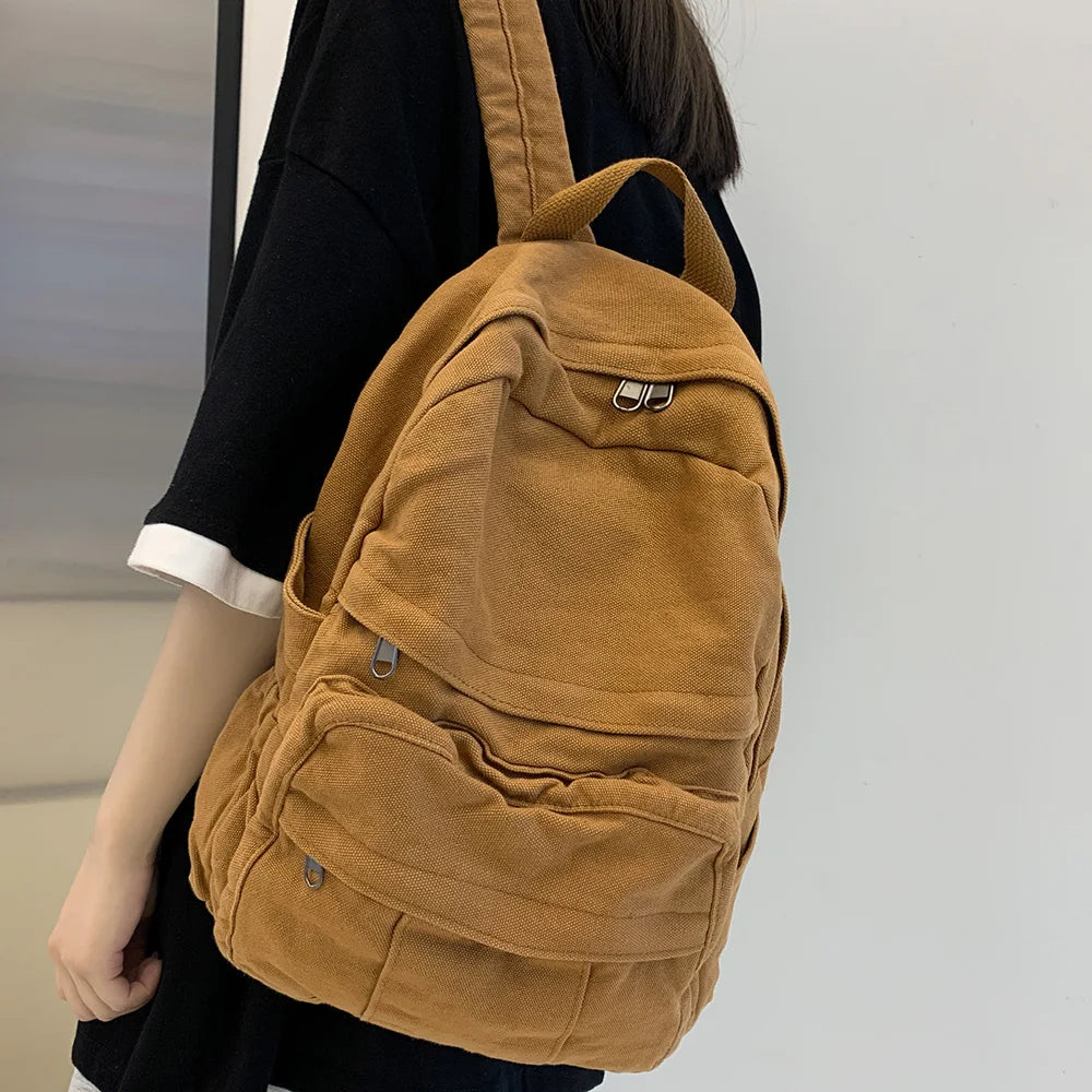 Xajzpa Simple Backpacks Large Capacity Travel Bag Solid Harajuku Student Schoolbag Backpack Women Man Bag Unisex High Street