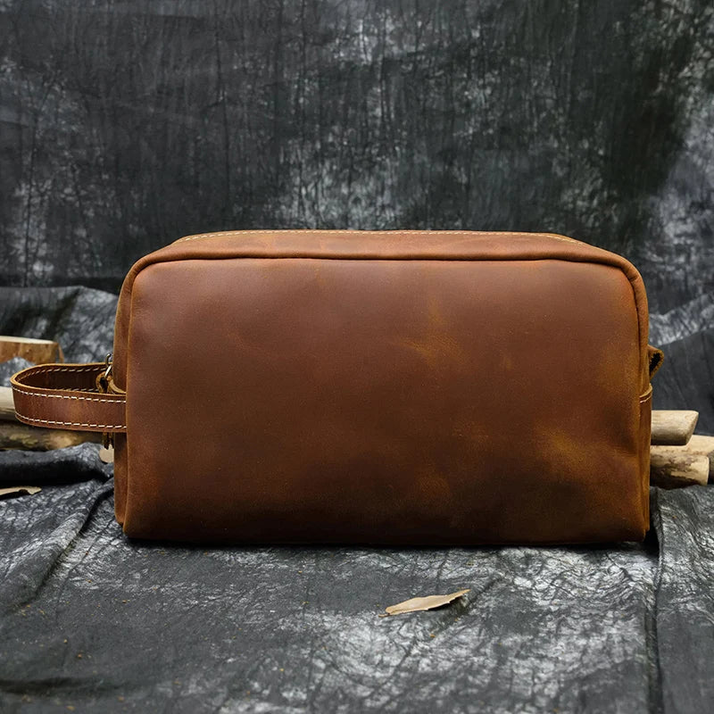 Xajzpa   Men's Genuine Leather Clutch Wallet Bag Real Leather Handbag IPad Mini Cow Leather Driver Bag Big Wallet Bag Small Tote Bag