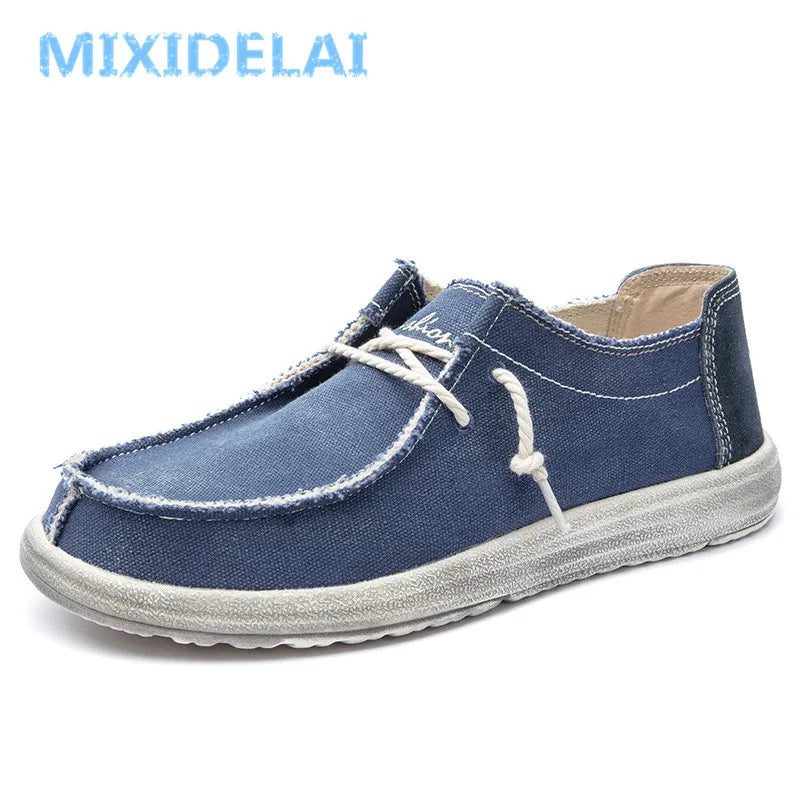 Xajzpa New Arrival Summer Autumn Comfortable Casual Shoes Mens Canvas Shoes For Men Brand Fashion Flat Loafers Shoe Size 48