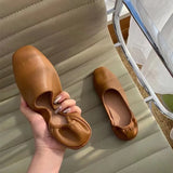 Xajzpa Women Flats New Ballerinas Soft Leather Moccasins Slip On Retro Grandma Shoes  Ladies mules slippers Spring Summer