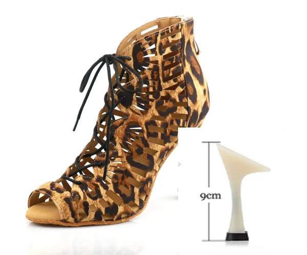 Xajzpa Latin dance shoes ladies salsa short knee socks dance shoes comfortable soft sole indoor sports dance shoes