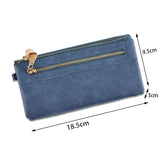 Xajzpa Large Capacity Women's Dull Polish Leather Wallet Double Zipper Clutch Wristlet Purse Phone Coin Card Holder Multi-pocket Wallet