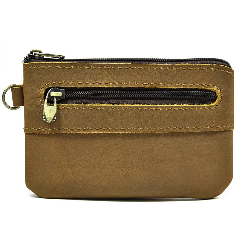 Xajzpa Genuine Leather Little Purse Cowhide Short Purse for coins credit cards portable coin wallet small coin purse