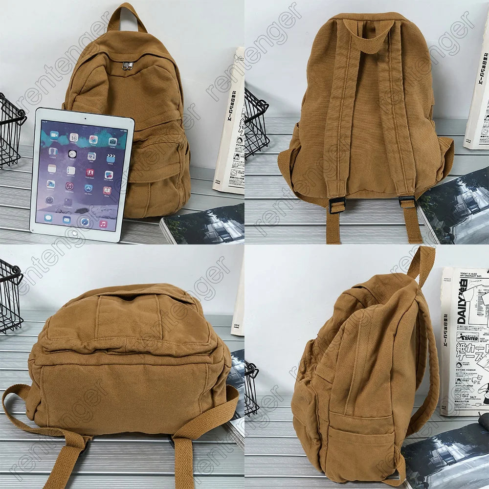 Xajzpa Simple Backpacks Large Capacity Travel Bag Solid Harajuku Student Schoolbag Backpack Women Man Bag Unisex High Street