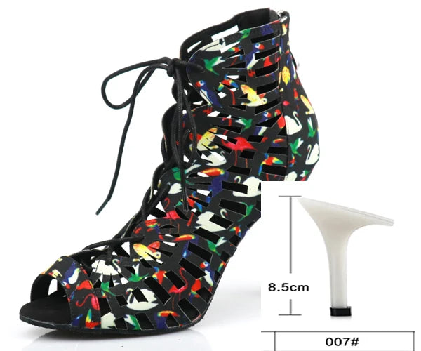 Xajzpa Latin dance shoes ladies salsa short knee socks dance shoes comfortable soft sole indoor sports dance shoes