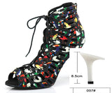 Xajzpa Latin dance shoes ladies salsa short knee socks dance shoes comfortable soft sole indoor sports dance shoes