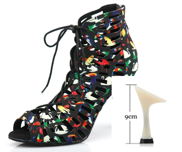 Xajzpa Latin dance shoes ladies salsa short knee socks dance shoes comfortable soft sole indoor sports dance shoes