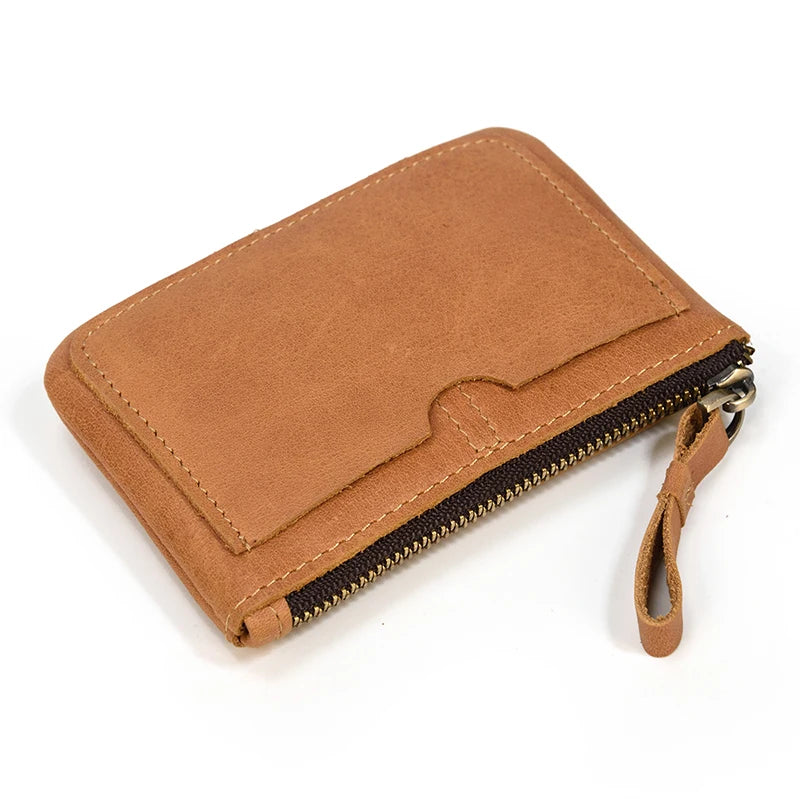 Xajzpa Genuine Leather Little Purse Cowhide Short Purse for coins credit cards portable coin wallet small coin purse