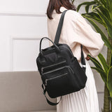 Xajzpa Women Backpack Travel Casual Waterproof Oxford Shoulder Bags Female Large Capacity Handbag Rucksack Black Purse School Pack