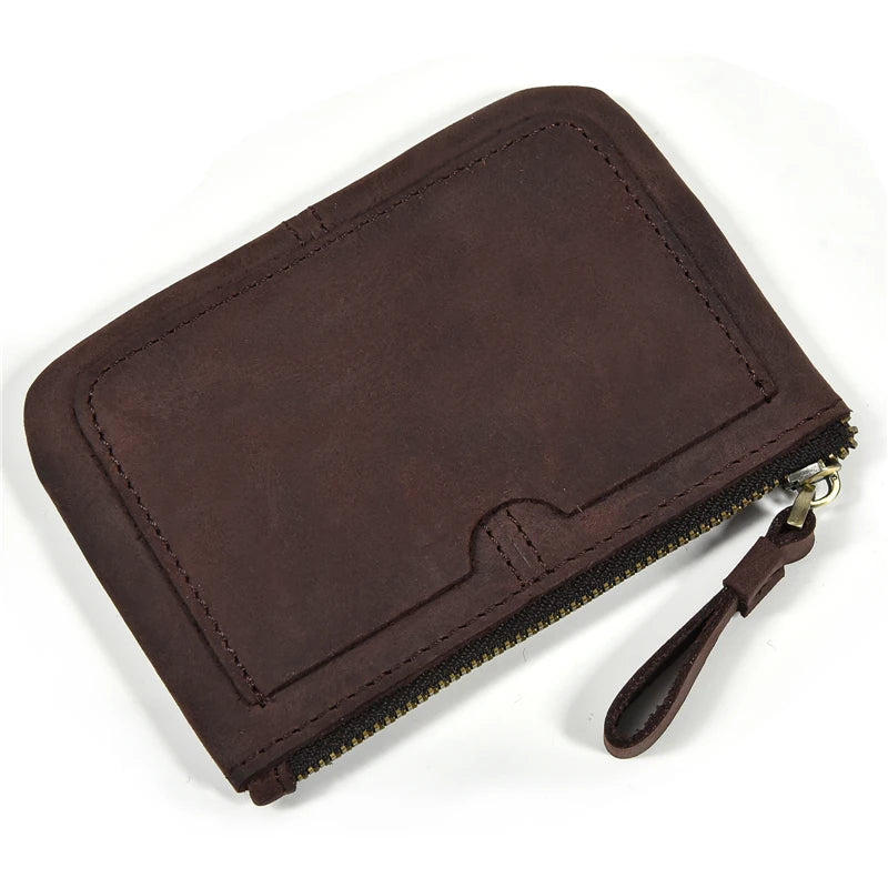 Xajzpa Genuine Leather Little Purse Cowhide Short Purse for coins credit cards portable coin wallet small coin purse