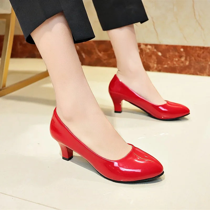 Xajzpa Women Pumps Nude Shallow Mouth Women Shoes New Fashion Office Work Wedding Party Shoes Ladies Low Heel Shoes Summer Heels Woeman