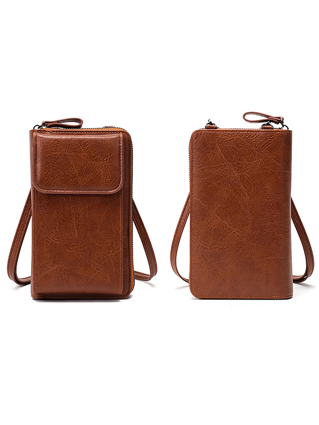 Xajzpa All-Match Zipper Shoulder Bag, Trendy Solid Color Phone Bag, Versatile Purse With Detachable Strap