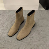 Xajzpa Coarse Heeled Suede Women's Boots Casual Versatile Suitable Daily Shoes Women Trend Winter Trendy Ankle Boots Added Suede