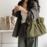 Xajzpa Comfortable Wearresistant Shoulder Bag Large Capacity Fashionable Versatile Nylon Tote Bag Student Class Simple Commuting Bag