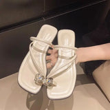 Xajzpa Rubber Flip Flops Flat Shoes Female Slippers Casual Slides Low Slipers Women Hawaiian Luxury Scandals Shoes Woman Slip