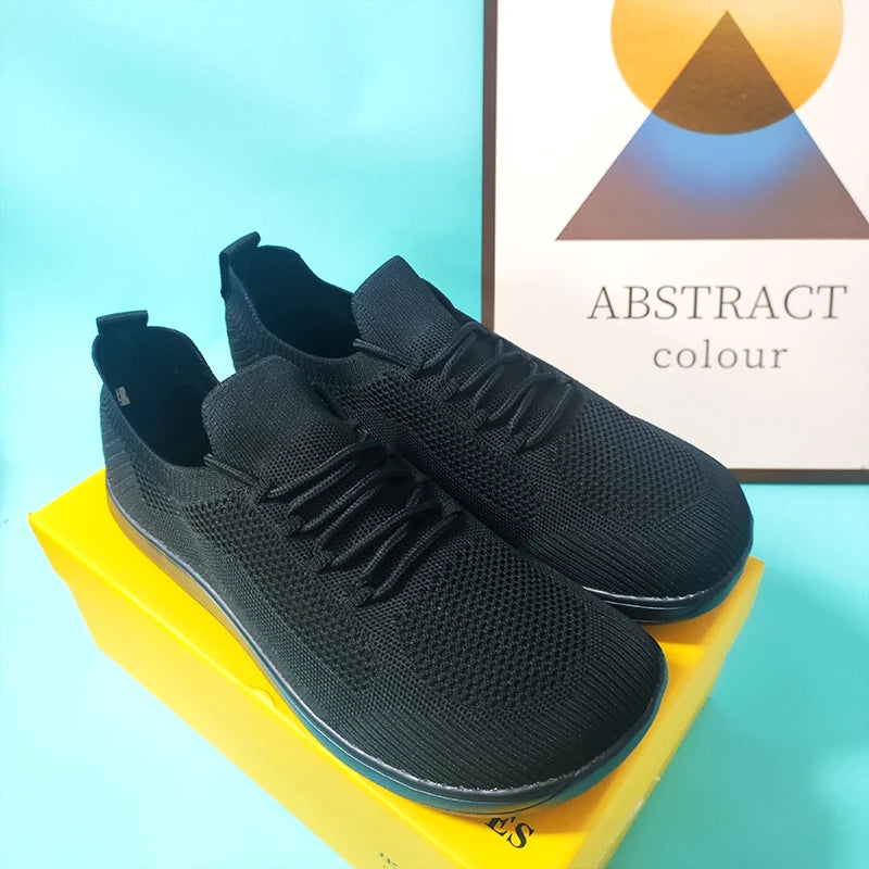 Xajzpa Low Cut Sports Shoes for Men Trendy Mesh Fabric with Lace Up Breathable Flat Shoes 2025 Breathable Outdoor White Jogging Shoes