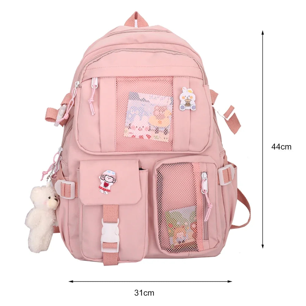 Xajzpa BACK TO SCHOOL Japanese Girls Aesthetic Backpack Cute School Bags For Student Teens Girls Pockets Kawaii Women Laptop Backpack Harajuku Mochila