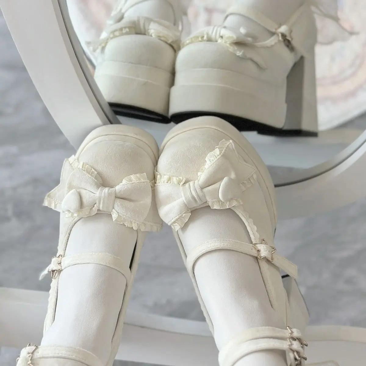 Xajzpa 2025 Christmas Women's Sweet JK Princess Lolita High Heels Girlish Campus Style Leather Shoes