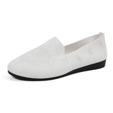 Xajzpa Solid Color Square Toe Mesh Loafers Shallow Women Flats Shoes Soft Bottom Knit Ballet Flats Shoes Casual Slip on Boat Shoes