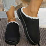 Xajzpa 2025 Winter warm fluffy Woman slippers soft bottom non slip thick plush clogs women Casual Platform House inddor Shoes slides