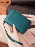 Xajzpa RFID Retro Business Passport Clip Fashionable Multi Functional PU Leather Travel Accessories Passport Clip Wallet for Men and Women