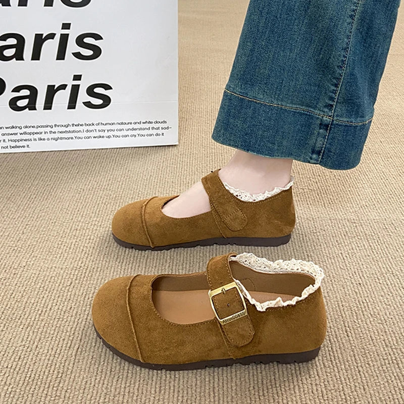 Xajzpa Summer Shoes Ladies Female Footwear Shallow Mouth Soft Women's Moccasins Dress New Spring Mary Janes Shoes Woman 2025 Shall